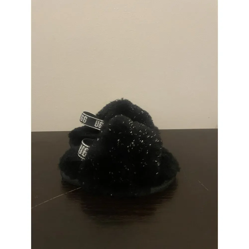 UGG Fluff Yeah Slide‎ Black Toddler Size 4-5